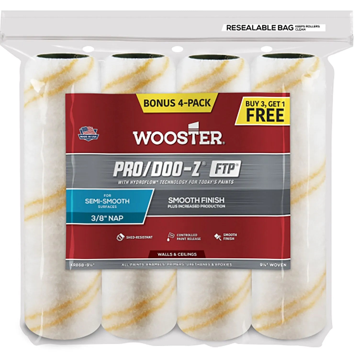4 PK Wooster Pro Doo Z FTP 9 1/2"